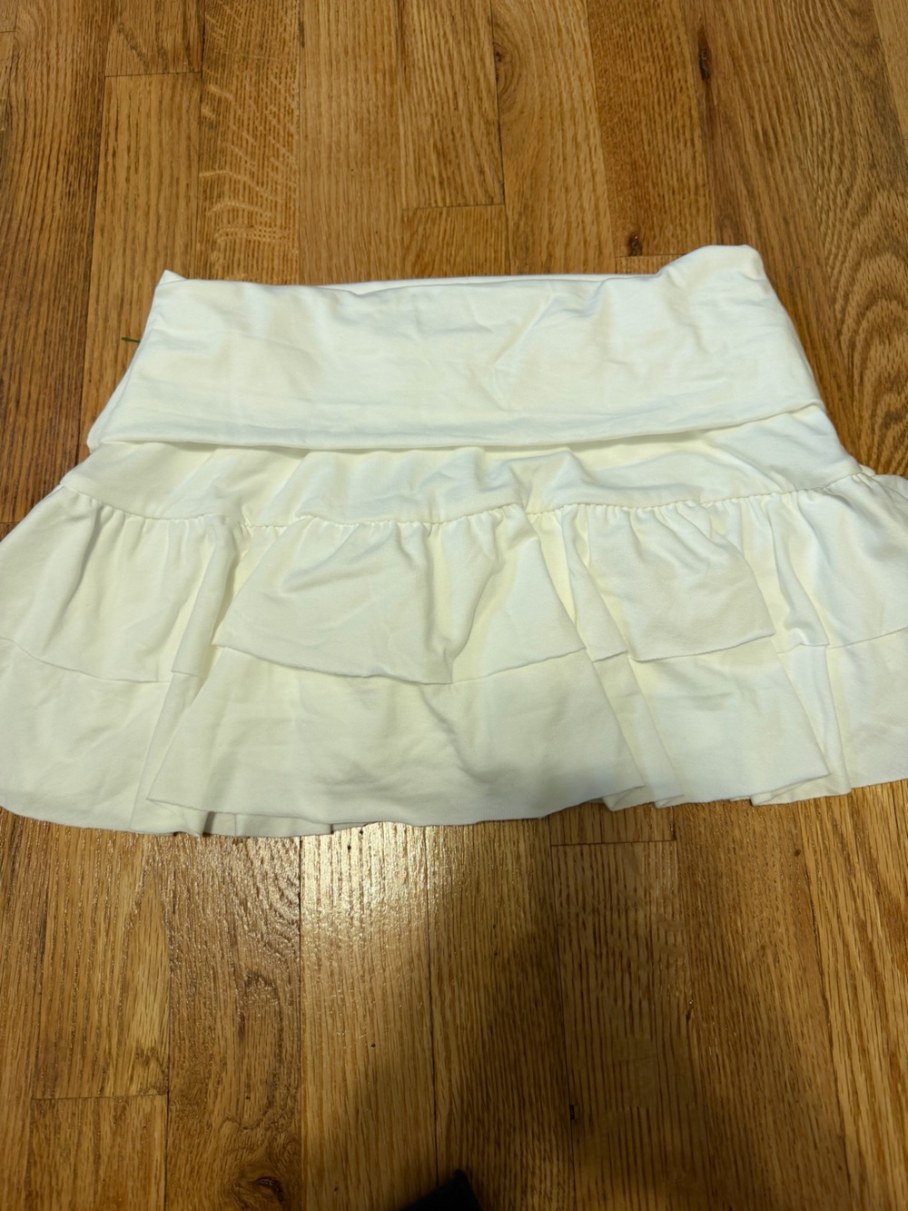 Women's Cream Tiered Ruffle Skort